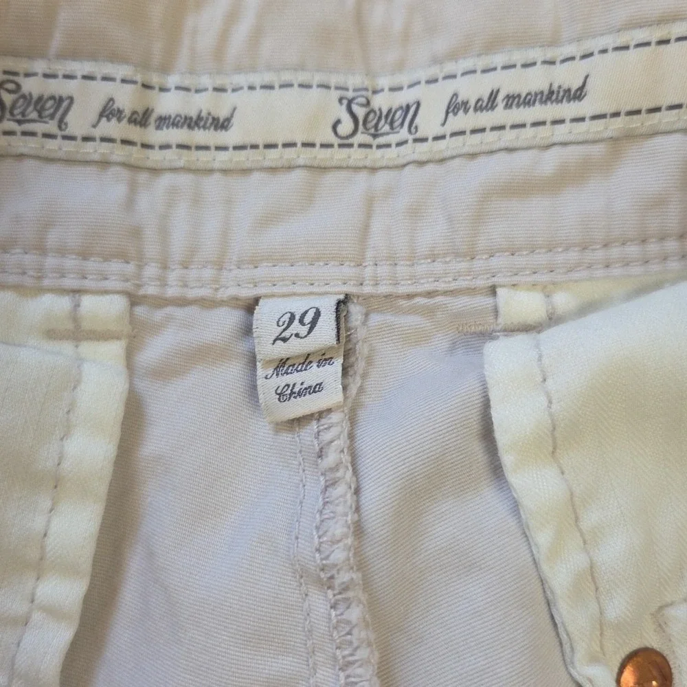 7 For All‎ Mankind Women's Ginger Wide Leg Pants Beige Size 29 100% Cotton